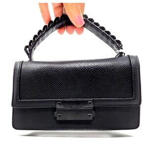 Nicole Miller New York Black Lizard Embossed Top Handle Bag HBNM-323-00046-26‎
